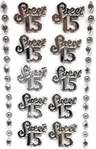 Sweet 15 pegatinas autoadhesivas acrílicas Mis Quince Anos suministros de fiesta - Imagen 1 de 8