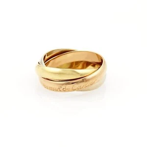 Cartier Trinity Rolling Band 18k Tri-Color Gold Size EU 47-US 4 - Picture 1 of 4