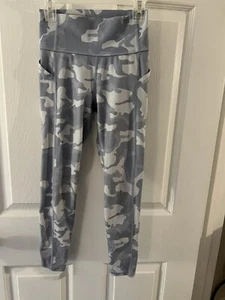 Girls All In Motion Grey Camouflage Size 8 Leggings - Picture 1 of 6