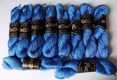 Viskose Bändchengarn Piattina Wolle 10 x 50 g Stränge blau von Rume Kaarst - Bild 1 von 2