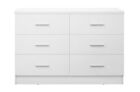 REFLECT XL High Gloss Bedroom Furniture Range 6 Drawer Chest White & Matt White