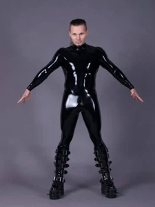 LATEX CATSUIT, RUBBER LATEX HERREN CATSUIT, GR:XS - XXL - Foto 1 di 6