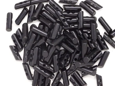 Vintage Black Cylindrical Drawstring Belt Stop Part 32mm Lot of 10 AA33 - Image 1 of 4