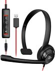Computer Headset with Microphone, with Noise-cancelling Mic for Office Work,...
