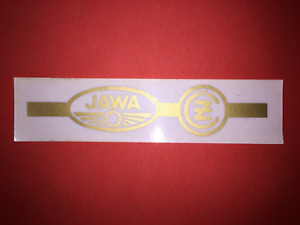 Jawa CZ Gold on Clear Vinyl Decal Sticker 180 x 44mm Helmet Tool Box Chest