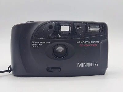 Minolta Memory Maker III 3 Big Viewfinder 35mm Film Point Shoot Camera Tested - Image 1 of 4