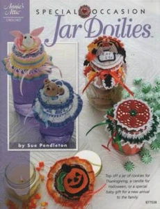 CROCHET SPECIAL OCCASION JAR DOILIES 10 CUTE DESIGNS - Picture 1 of 2