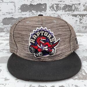 Toranto Raptors Hat Cap Snap Back Gray Heather 9Fifty Hardwood Retro Logo Adult*