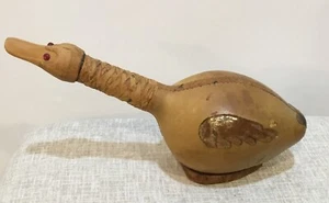 Vintage Duck/ Goose Shaped Wine Decanter Bottle Leather Covered Italy - Bild 1 von 4