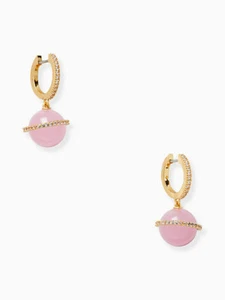 Kate Spade New York On the Rocks Huggies Earrings Pink Brand New with Tags NWT - Picture 1 of 3
