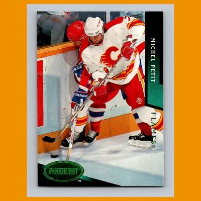 Michel Petit #304 1993 Parkhurst Emerald Ice Calgary Flames Hockey Card NHL NM - Image 1 of 3