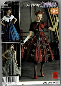 Simplicity 0116 Misses Vestidos Cosplay Disfraces Talla 14-22 SIN CORTAR FF - Imagen 1 de 1