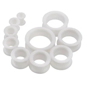 1 Pair Flexible Silicone Skin Tunnels Plugs Ear Gauges Earskin Earlets 6mm-25mm - Picture 1 of 36