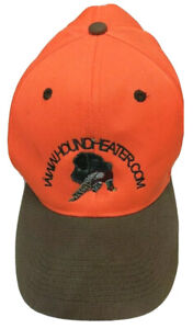 Blaze Orange Baseball Cap Hunting Black Lab w Rooster Pheasant Houndeater.com