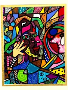 "Dora Before a Mirro" 9x12 in canvas board Original artwork signed by artist DMF - Picture 1 of 7
