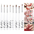 Drawing Liner Polish UV Gel Nail Art Brush Painting Pen Zebra Pattern 8Pcs/Set
