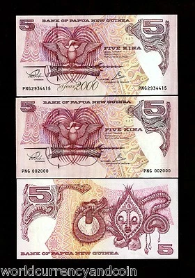 PAPUA NEW GUINEA 5 KINA P-19 COMMEMORATIVE w/o 2000 Overprint UNRECORD UNC NOTE - Image 1 of 2
