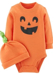 Body e cappello zucca Carters 2 pezzi nuovo con etichetta 6 mesi - Foto 1 di 8