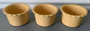 Chantal Stoneware Ramekins Yellow Baking Bowls, Scalloped Edges, Cup~Set of 3 - Picture 1 of 6