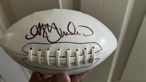 Alyssa Milano Autograph Touch Football From 2022 Super Bowl experience Cover