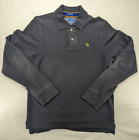 Vintage Abercombie &amp; Fitch Polo Shirt Men&#39;s Large Blue Muscle LS  Shirt Logo