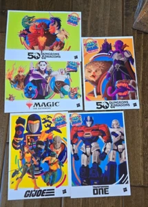 2024 SDCC EXCLUSIVE HASBRO GI JOE DUNGEONS DRAGONS  MAGIC PROMO CARD SET OF 5 - Picture 1 of 1