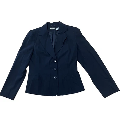 Blazer Abrigo Traje Ann Taylor De Colección Lana Mujer 6 Negro Retro Chic Japón Años 90 3 Botones Foto 1 de 4