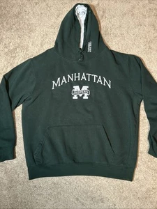 Manhattan College Jaspers NCAA Hoodie Sweatshirt Large Green Colosseum EUC - Picture 1 of 11