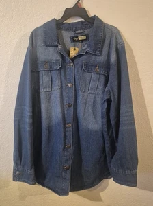 Neu mit Etikett Suzanne Betro Denim Jeansjacke Größe 4X - Bild 1 von 6