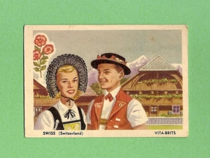 #D368. 1958 NABISCO STRANGE PEOPLES OF THE WORLD CARD #34 SWISS, SWITZERLAND - Picture 1 of 2