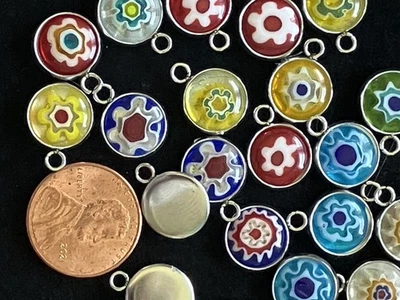 Dijes Millefiori 304 SS 14x11,5x3, agujero-2 mm, 10 piezas Foto 1 de 4