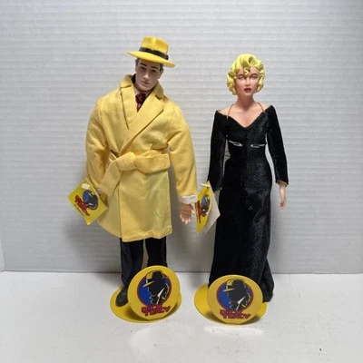 NEW Applause Dick Tracy & Breathless Mahoney 9" Inch Tall Dolls W/Tags & Stand - Image 1 of 4
