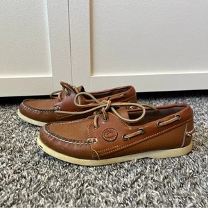 Dooney & Bourke Women's Vintage Tan Boat Leather Deck Loafers Shoes Size 6 - Picture 1 of 15