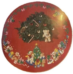 Rare Vintage Bucilla Christmas Teddy Bears Tree Skirt 83186, 43" Round DIY Kit - Picture 1 of 6