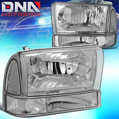 PARA 99-04 F250-F550 SUPERDUTY CROMO/MARCA LATERAL TRANSPARENTE FARO + PARACHOQUES LUZ PRINCIPAL Foto 1 de 4