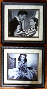 JUEGO DE ESTAMPADOS VINTAGE GONE WITH THE WIND RHETT & SCARLETT ENMARCADOS PROFESIONALMENTE - Imagen 1 de 5