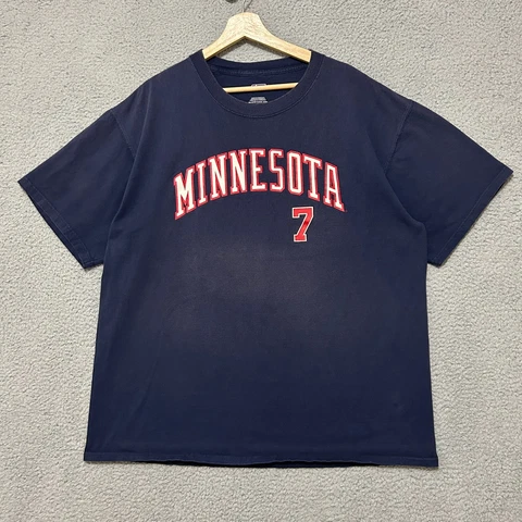 Minnesota Twins #7 Joe Mauer T-shirt Adult XL Blue Short Sleeve MLB 2008 Cover