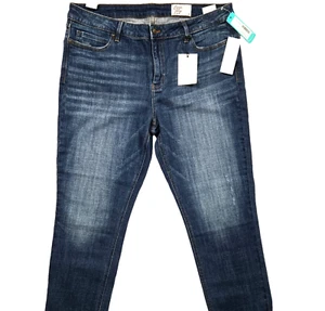 Cosmic Blue Love Jeans Size 33 Blue Adrianne Boyfriend Boot Whiskers NEW - Picture 1 of 15