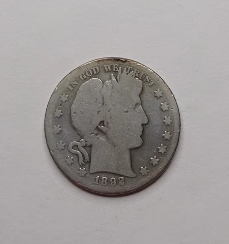 1892-S Barber Silver Half Dollar - Rare KEY Date! Nice Original Cover