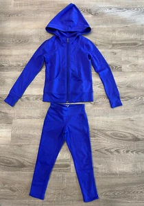 Z by Zella Girls XXS 4 Blue Purple Zip Hooded Jacket & Matching Legging 2pc set - Picture 1 of 18