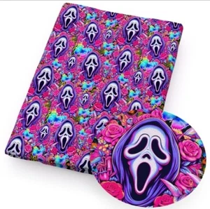 Halloween FAUX LEATHER SHEET 8" x 12" Scream ghost Horror Movie 1260975 SMOOTH - Picture 1 of 1