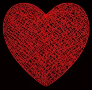 Set 4 tovagliette in vinile See Thru (circa Dia. 15") SAN VALENTINO CUORI ROSSI - Foto 1 di 15