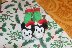 HALLMARK ITTY BITTYS HOLIDAY MICKEY RATTLE SHOES-SIZE 0-12M-NWT - Picture 1 of 1