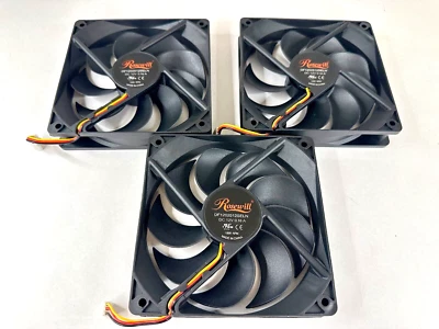 3X Rosewill DF1202512SELN 120mm x 25mm 12V RSV-SATA-CAGE-34 Fan 3-Pin Connector! - Image 1 of 3