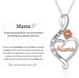 FAOMZQ Mum Gift, Engraved 925 Sterling Silver Necklace - Picture 1 of 5