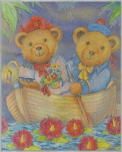 Dufex Foil Picture Print - Teddies on Boat - 8" x 10" size picture - Picture 1 of 1