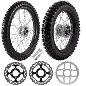 Front 70/100-19 Rear 90/100-16 Wheel Tire Rim Chinese Pit Bike 150cc 200 250cc - Picture 1 of 20