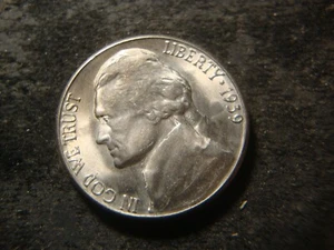 1939-S BU GEM BU Reverse 38 Sharp Jefferson Nickel Nice Coin AZX - Picture 1 of 2