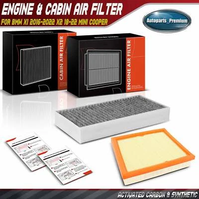 Engine & Cabin Air Filter for BMW X1 2016-2022 X2 18-22 Mini Cooper 2015-2022 - Image 1 of 4