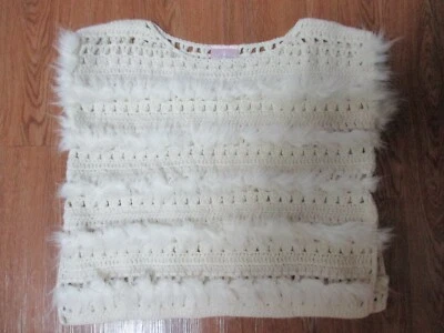 Romeo & Juliet Couture Mujer Grueso Suéter Chaleco, Mediano, Crema, Piel!  Foto 1 de 2